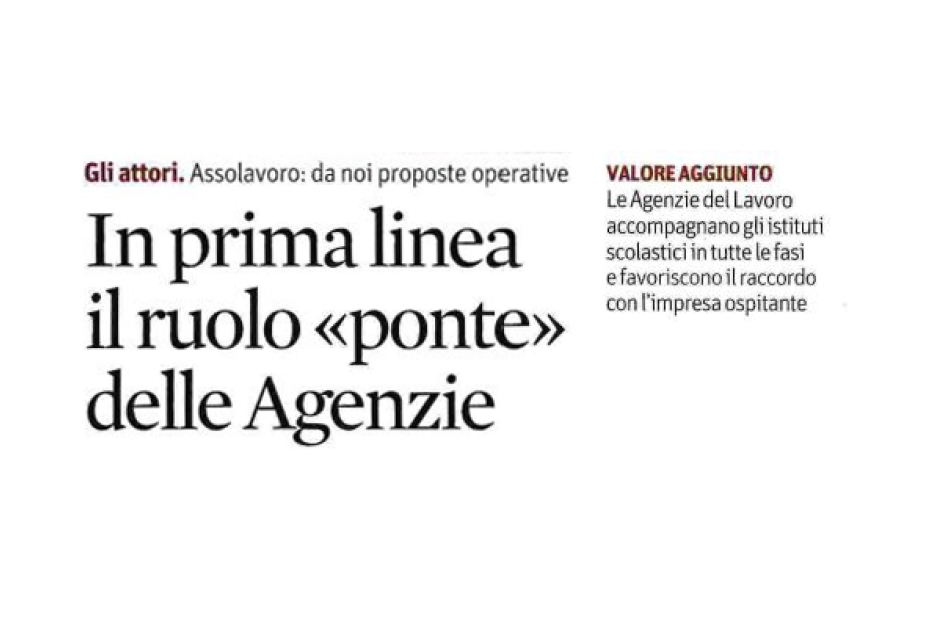 In prima linea il ruolo “ponte” delle Agenzie