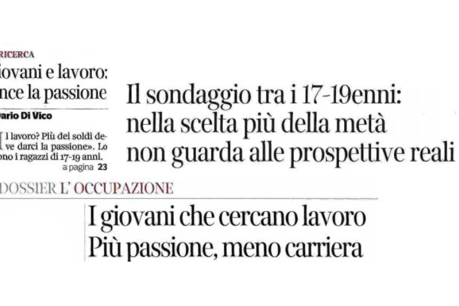 Giovani e lavoro: vince la passione