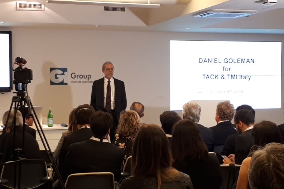Daniel Goleman al lancio di Tack & TMI Italy